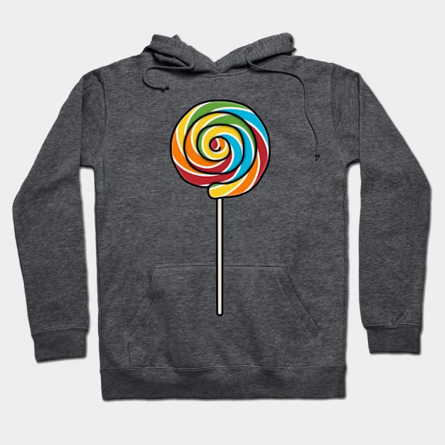 Fun Swirl Rainbow Lolly Pop Cartoon Style Illustration Hoodie by AlmightyClaire